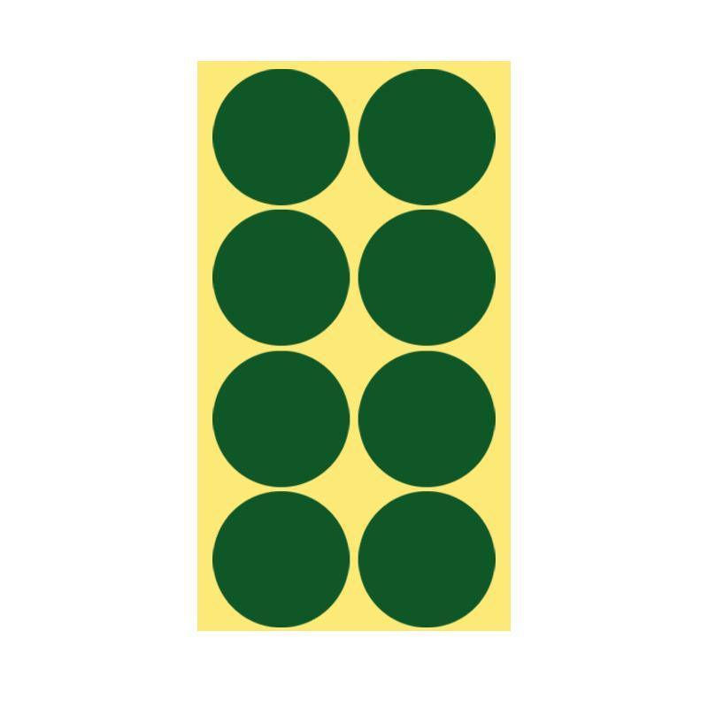 8/13/25/50mm Colour Sticker Dots Adhesive Round Labels Circular Scrapbooking Green - 50mm 8 Dots - 5 Sheets