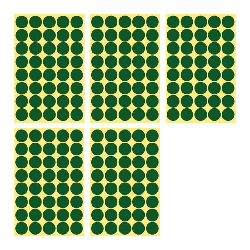 8/13/25/50mm Colour Sticker Dots Adhesive Round Labels Circular Scrapbooking Green - 50mm 8 Dots - 5 Sheets