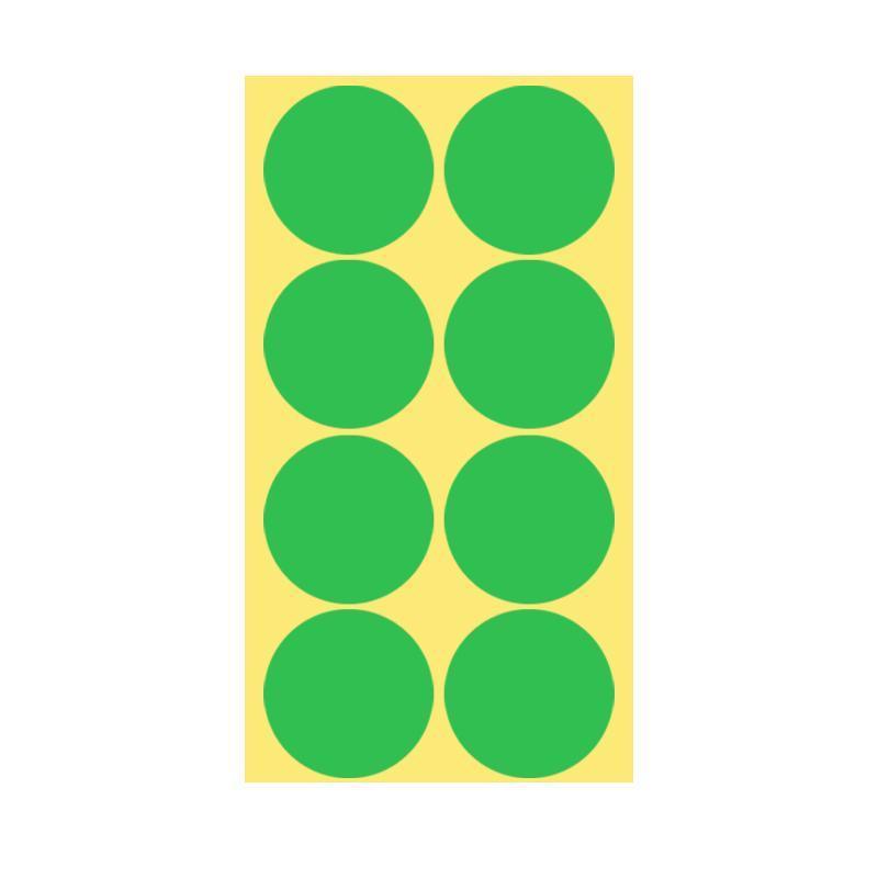8/13/25/50mm Sticker Dots Adhesive Round Labels Circular Scrapbooking Light Green - 13mm 132 Dots - 5 Sheets