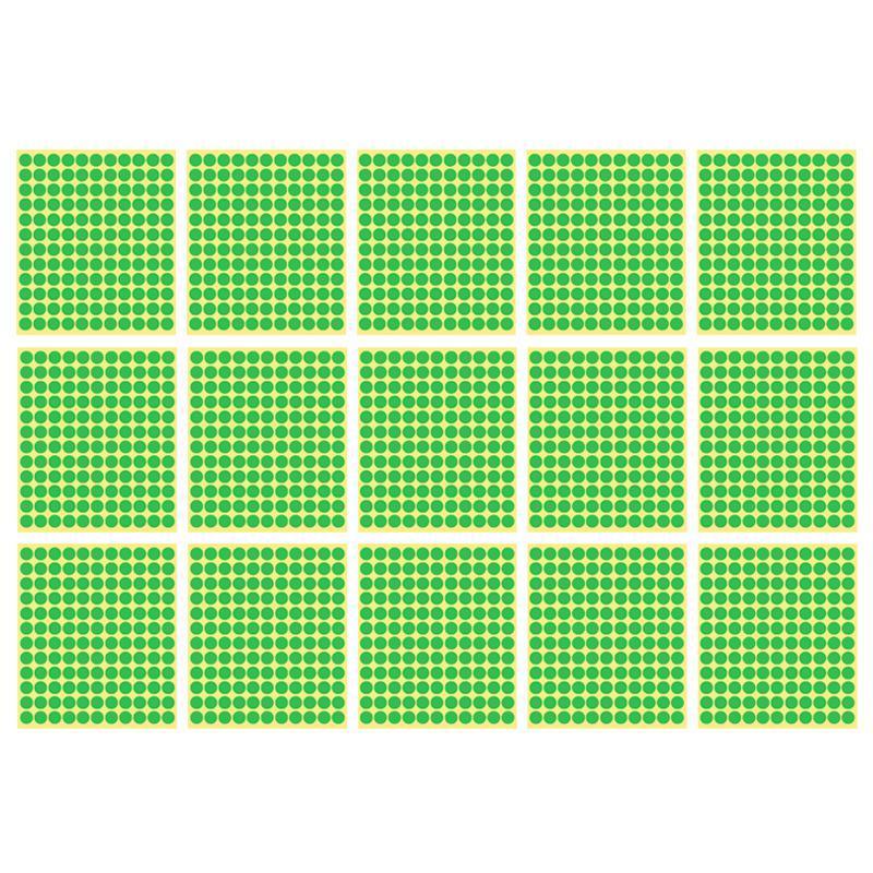 8/13/25/50mm Sticker Dots Adhesive Round Labels Circular Scrapbooking Light Green - 25mm 40 Dots - 5 Sheets