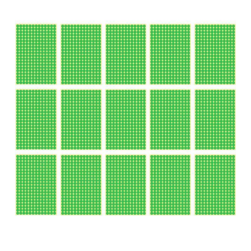 8/13/25/50mm Sticker Dots Adhesive Round Labels Circular Scrapbooking Light Green - 8mm 260 Dots - 5 Sheets