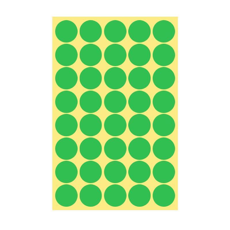 8/13/25/50mm Sticker Dots Adhesive Round Labels Circular Scrapbooking Light Green - 8mm 260 Dots - 5 Sheets