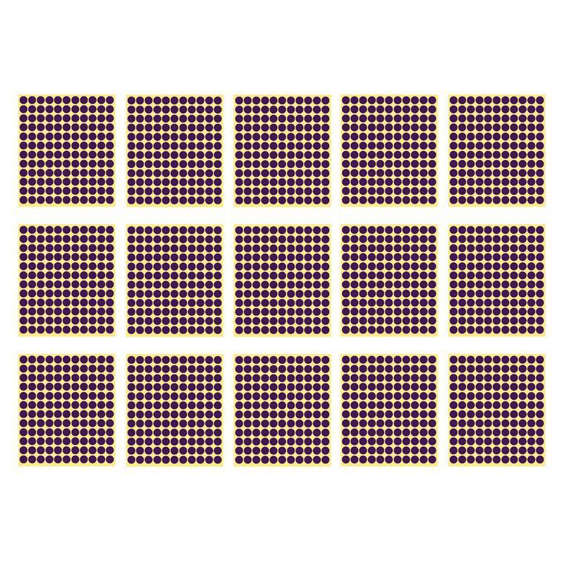8/13/25/50mm Colour Sticker Dots Adhesive Round Labels Circular Scrapbooking Purple - 13mm 132 Dots - 5 Sheets