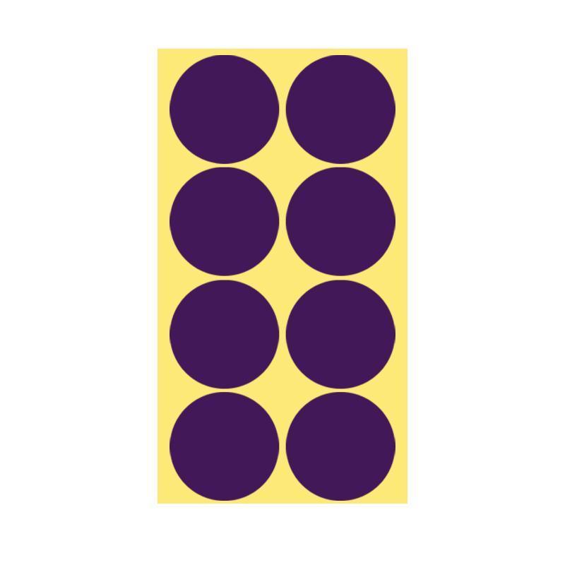 8/13/25/50mm Colour Sticker Dots Adhesive Round Labels Circular Scrapbooking Purple - 25mm 40 Dots - 5 Sheets
