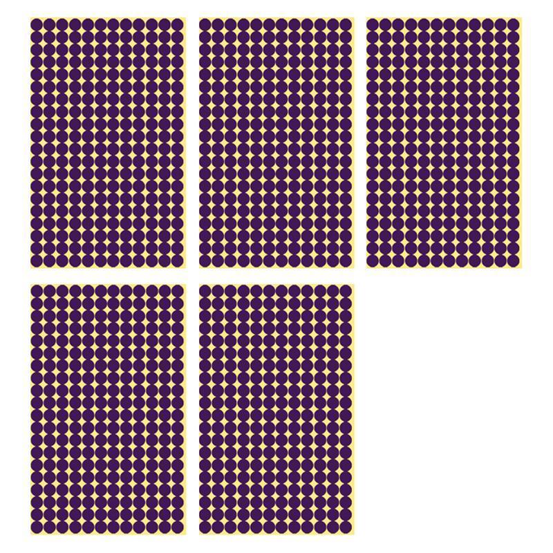 8/13/25/50mm Colour Sticker Dots Adhesive Round Labels Circular Scrapbooking Purple - 25mm 40 Dots - 5 Sheets
