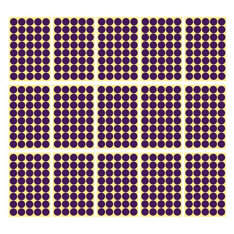 8/13/25/50mm Colour Sticker Dots Adhesive Round Labels Circular Scrapbooking Purple - 25mm 40 Dots - 5 Sheets