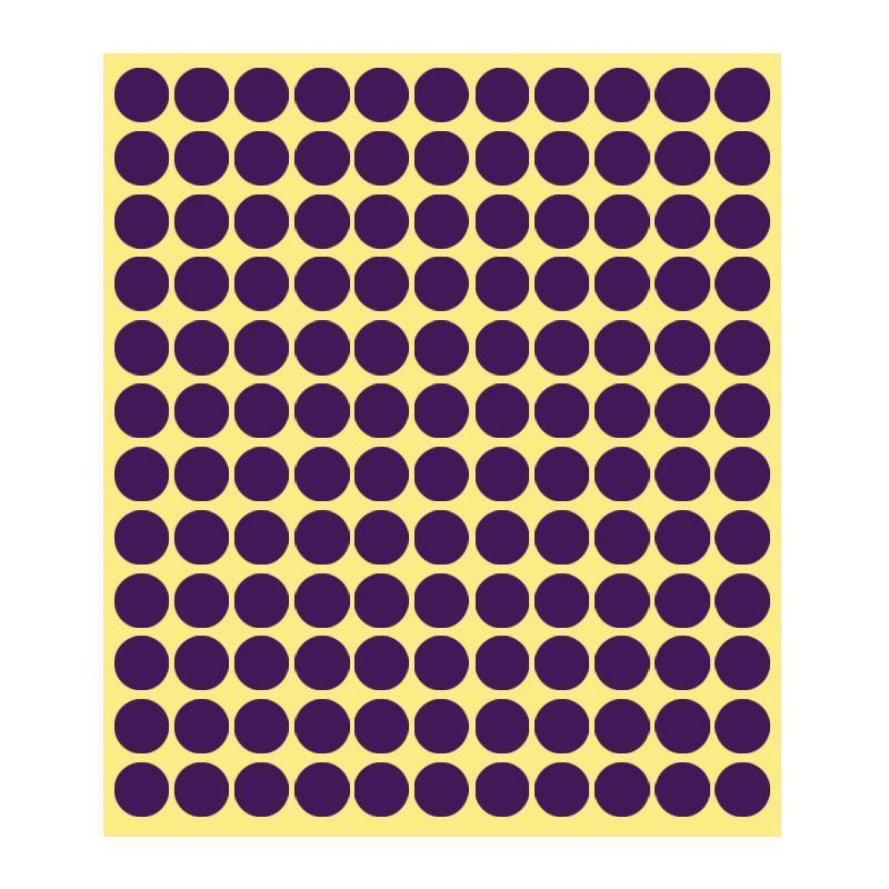 8/13/25/50mm Colour Sticker Dots Adhesive Round Labels Circular Scrapbooking Purple - 50mm 8 Dots - 5 Sheets