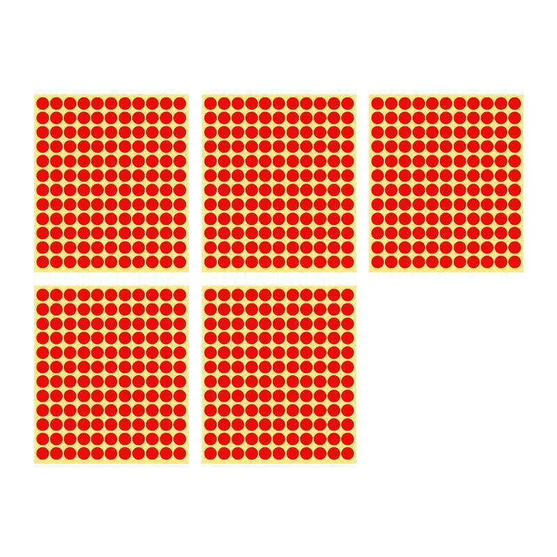 8/13/25/50mm Colour Sticker Dots Adhesive Round Labels Circular Scrapbooking Red - 25mm 40 Dots - 5 Sheets