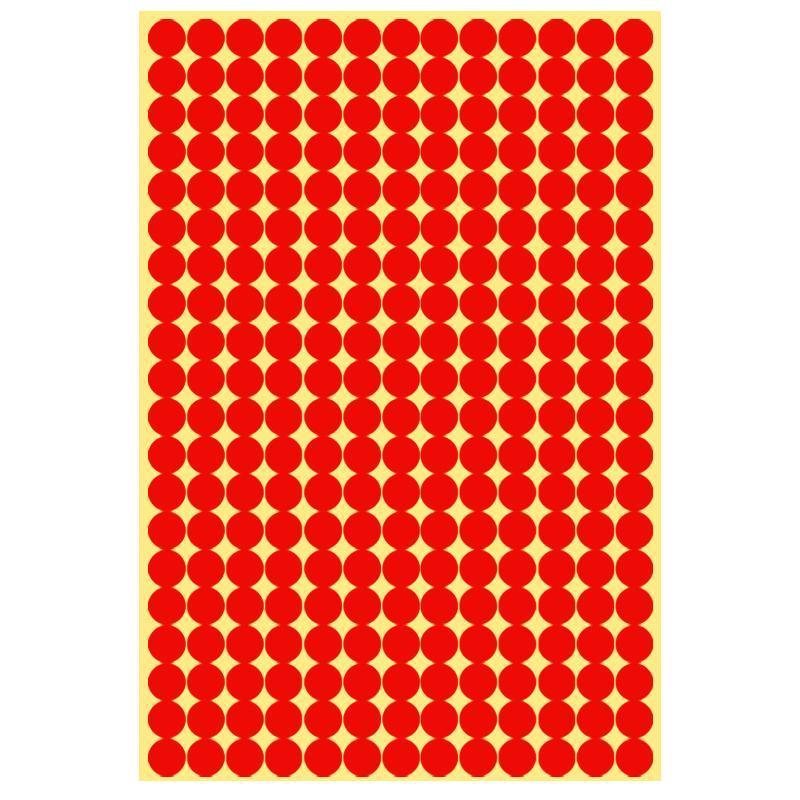 8/13/25/50mm Colour Sticker Dots Adhesive Round Labels Circular Scrapbooking Red - 50mm 8 Dots - 5 Sheets