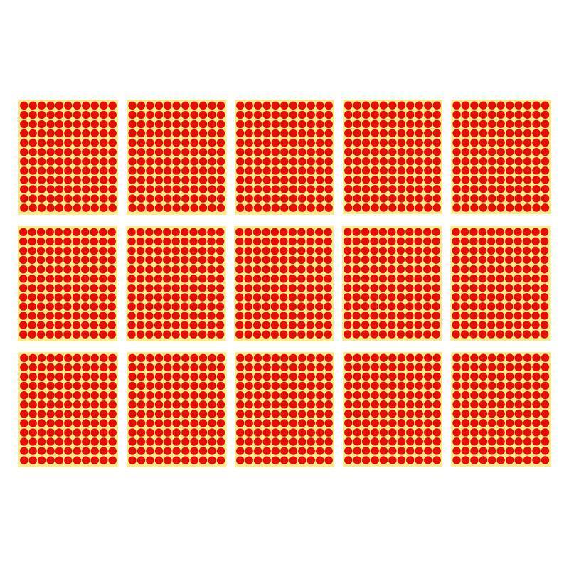 8/13/25/50mm Colour Sticker Dots Adhesive Round Labels Circular Scrapbooking Red - 50mm 8 Dots - 5 Sheets
