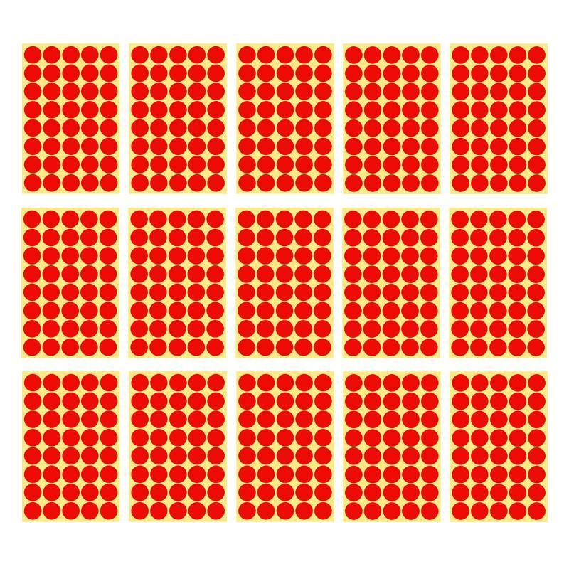 8/13/25/50mm Colour Sticker Dots Adhesive Round Labels Circular Scrapbooking Red - 50mm 8 Dots - 5 Sheets
