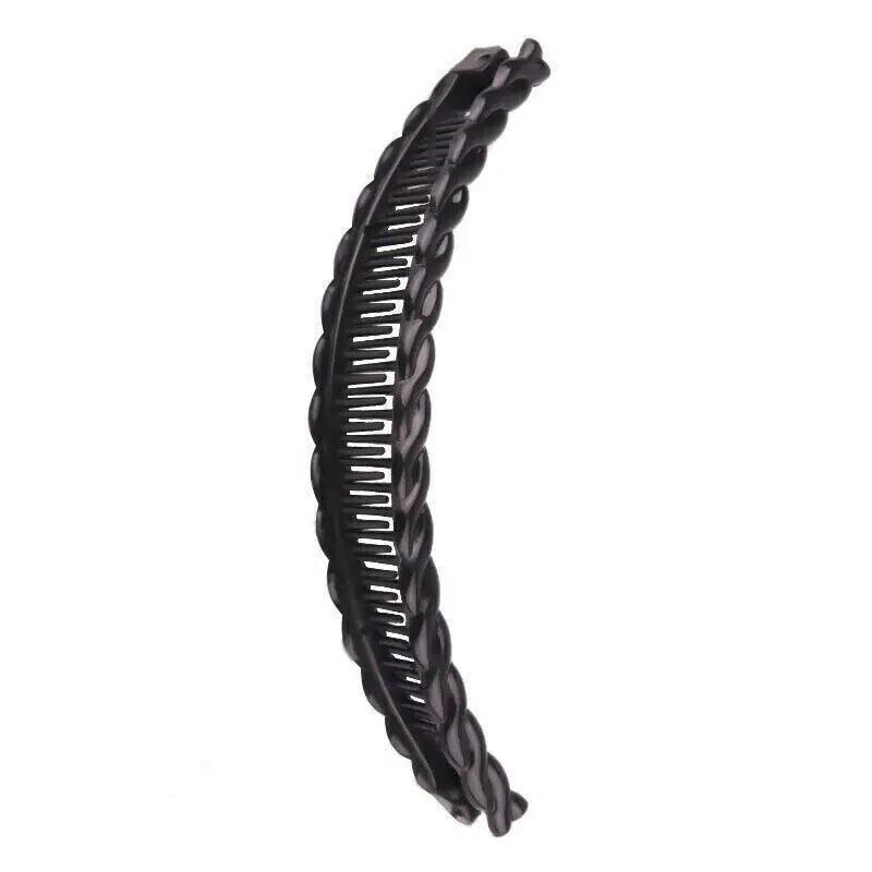 5X Hair Ponytail Holder Banana Clips Plastic Black Claw Comb Clip Multipurpose - Black