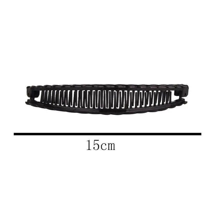 5X Hair Ponytail Holder Banana Clips Plastic Black Claw Comb Clip Multipurpose - White