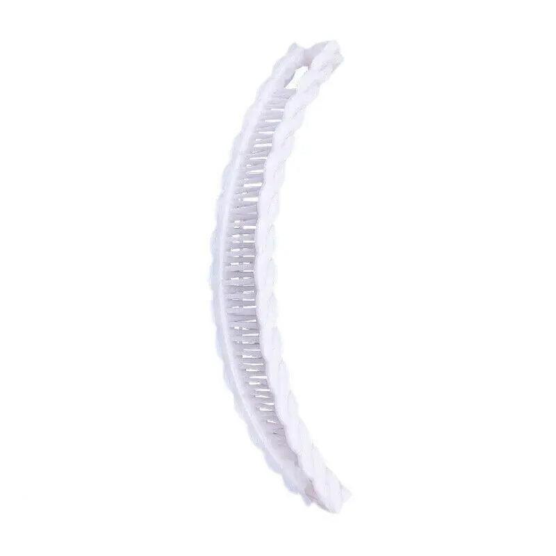 5X Hair Ponytail Holder Banana Clips Plastic Black Claw Comb Clip Multipurpose - White
