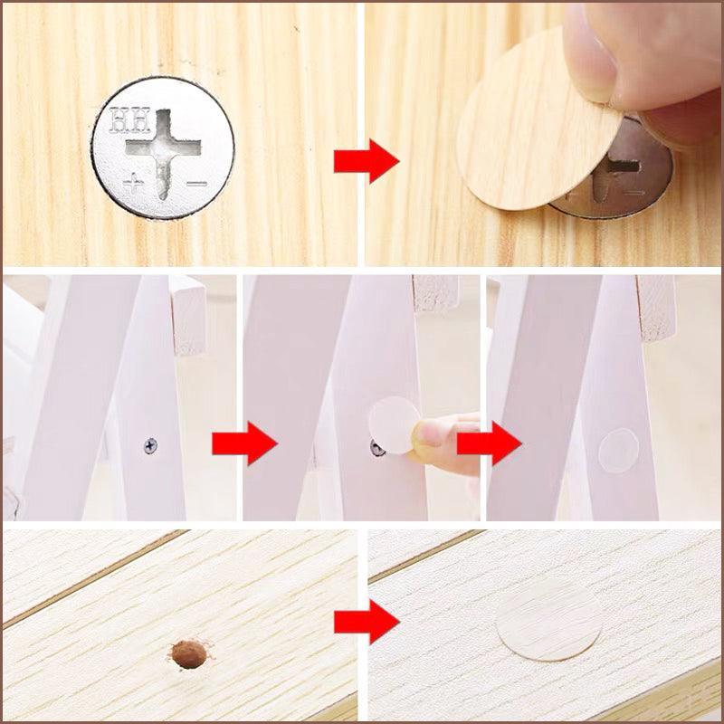 54 X Self Adhesive Decorative Screw Cover Caps Holes Cams Furniture Kitchen 20mm - PC 191
