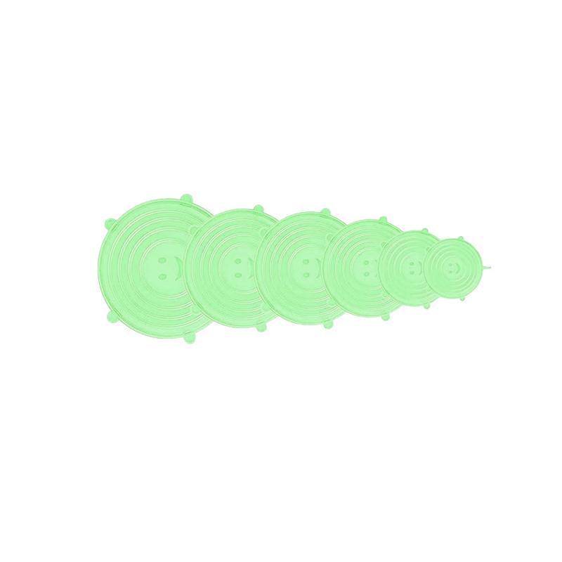 6PCS Stretch Reusable Silicone Food Saver Cover Seal Insta Lids Bowl Wraps - White