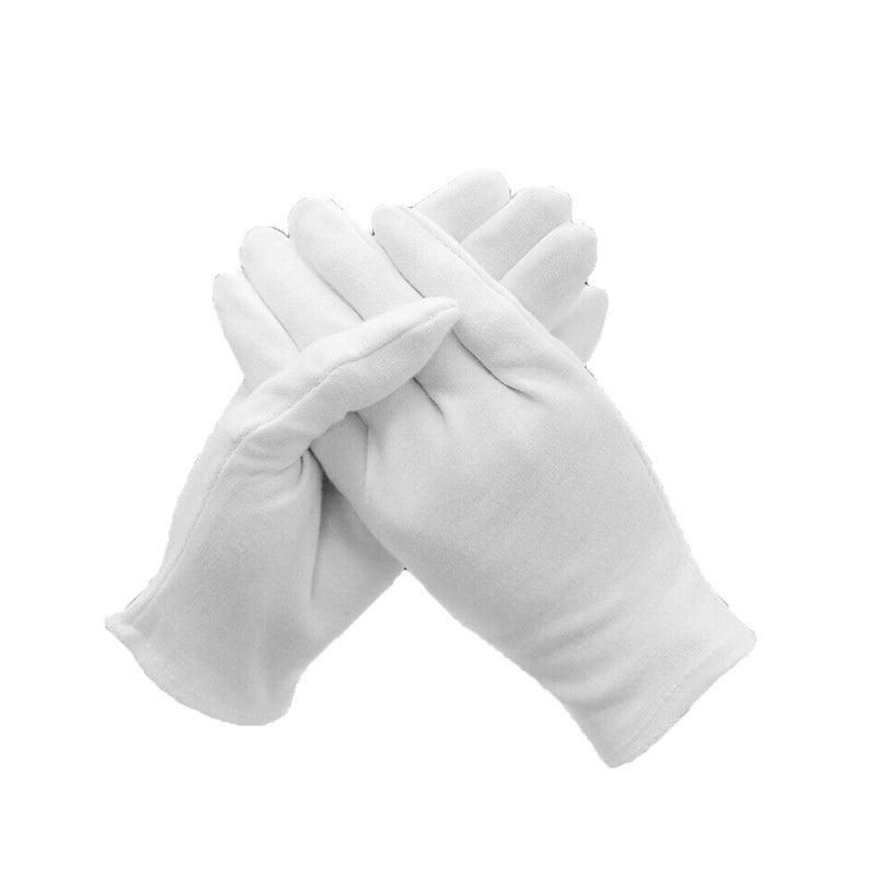 6 Pairs Handling Work Hands Protector Soft Costume Jewellery Cotton White Gloves - M