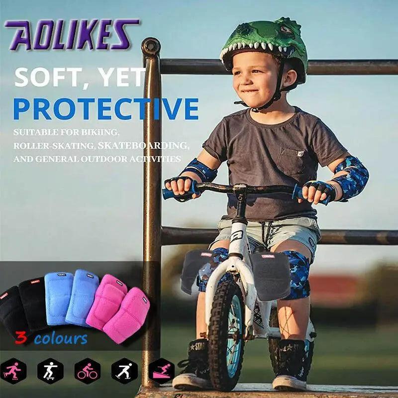 Aolikes Kid Knee Pad Crash Proof Antislip Basketball Skating Protector M Size - Blue