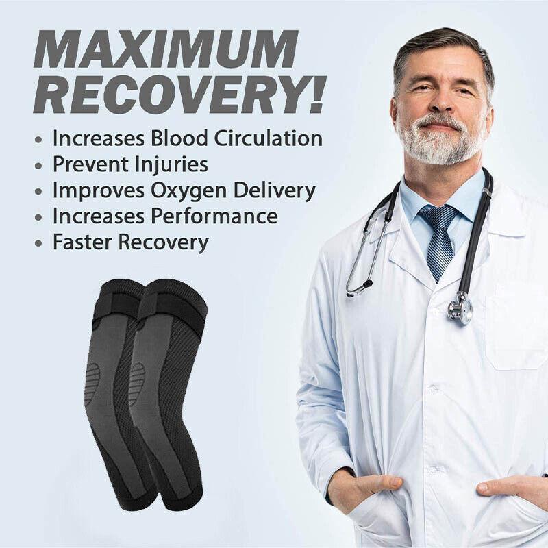Aolikes Compression Knee Brace Full Leg Sleeve Support Thigh High Sports Gym Au - L