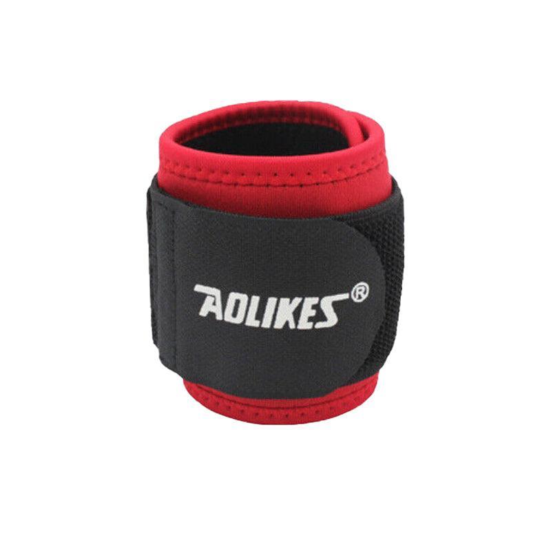 Aolikes Adjustable Sports Gym Wrist Support Brace Wrap Band Wristband Strap Au - Black+Grey