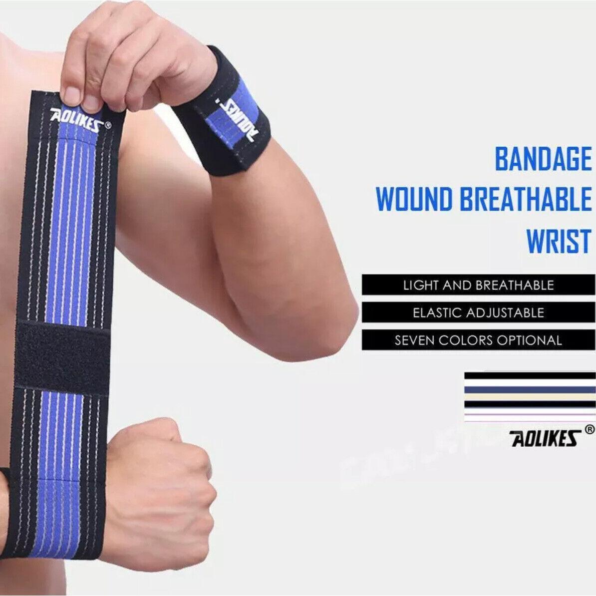 Aolikes Wrist Brace Elastic Bandage Support Sport Gym Wrap Fitness Wristband - White