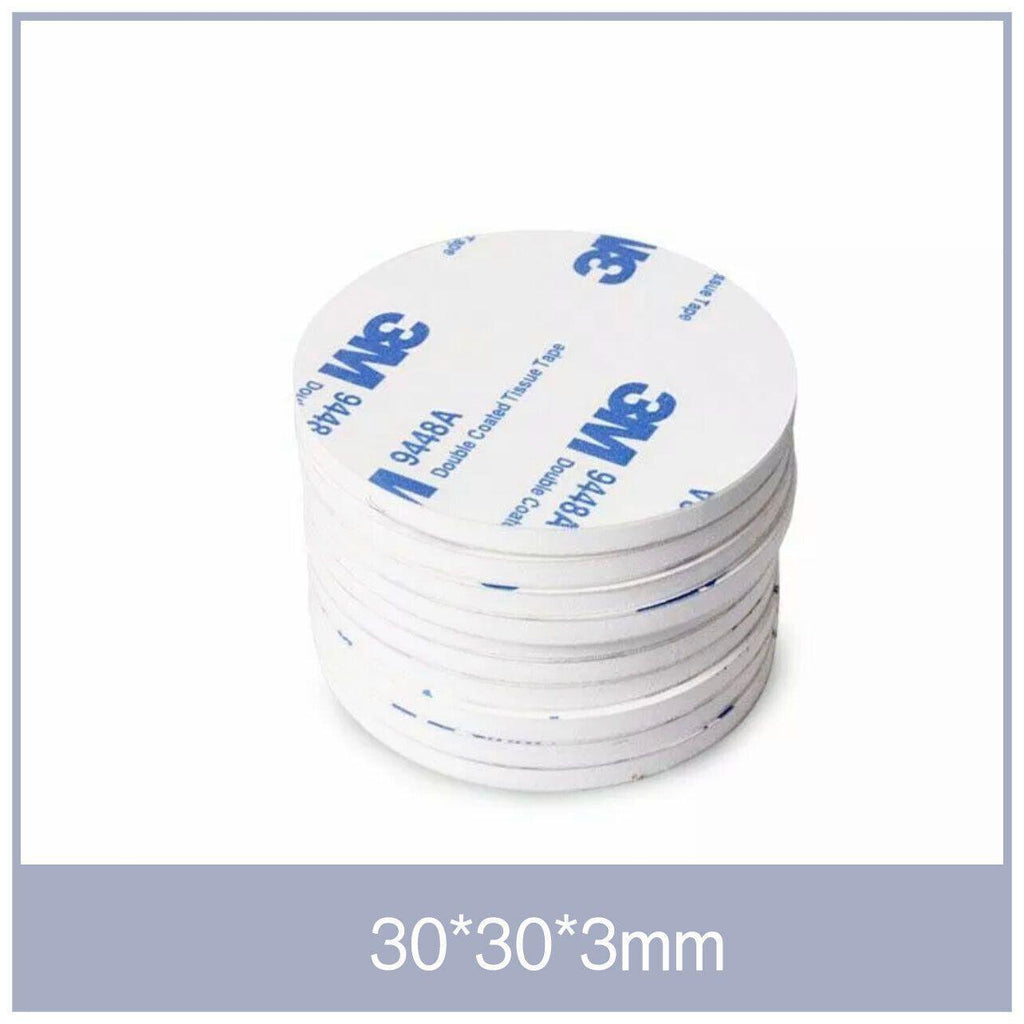 Round 60 x 3mm 3M Double Sided Foam Sticker Tape Side Wall Car Self Adhesive Pads - 8pcs