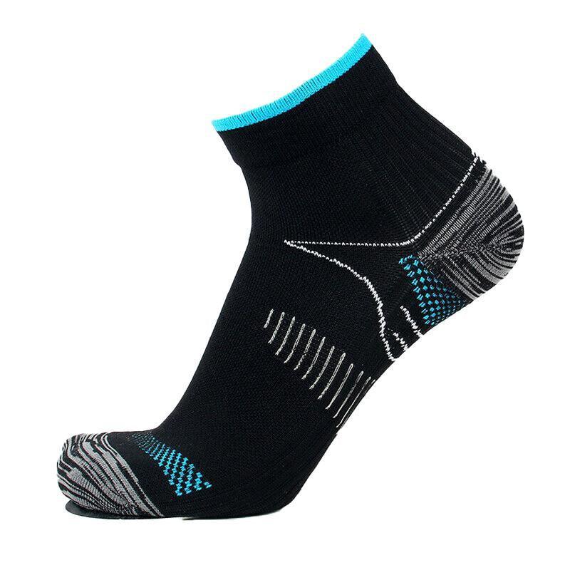 1 Pair Ankle Compression Socks Foot Support Sleeves S M Size Unisex - Black-Blue