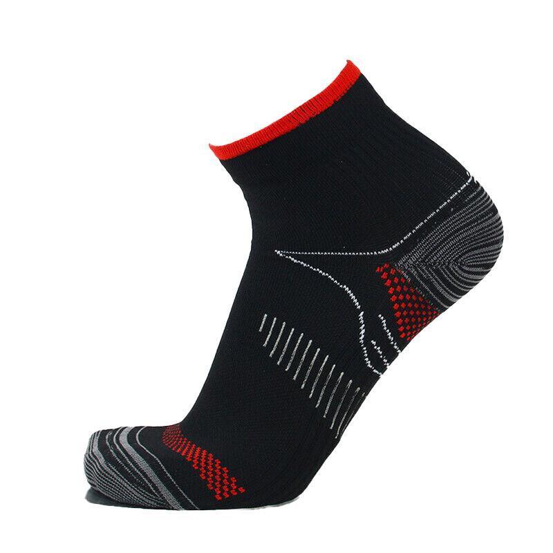 L XL Ankle Compression Socks for Foot Support and Daily Comfort Unisex - Black-Red