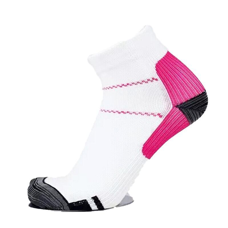 1 Pair Ankle Compression Socks Foot Support Sleeves S M Size Unisex - Black-Red