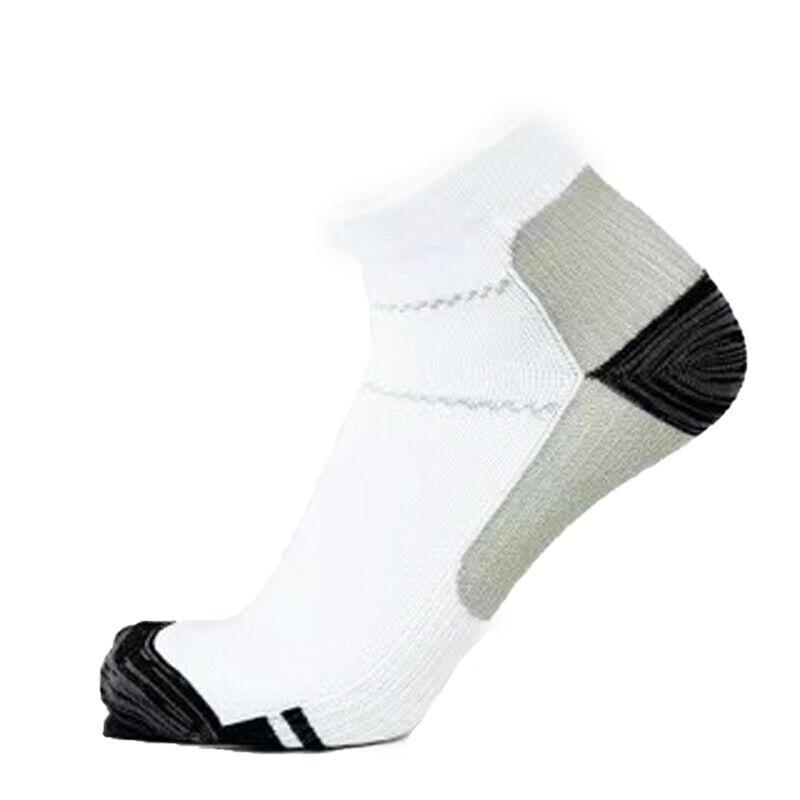 L XL Ankle Compression Socks for Foot Support and Daily Comfort Unisex - White-Grey