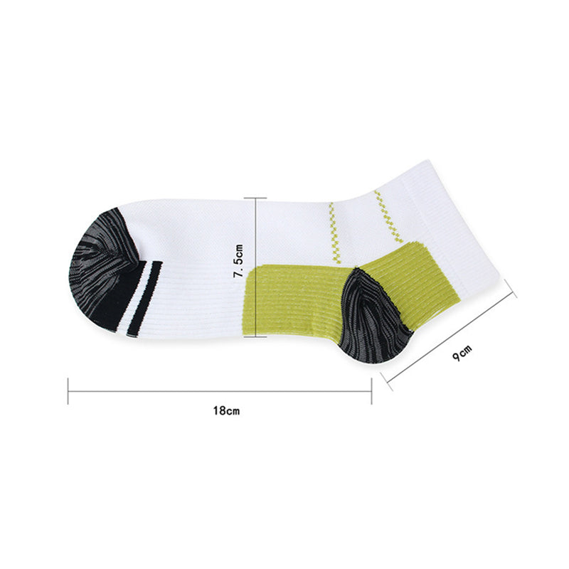 1 Pair Ankle Compression Socks Foot Support Sleeves S M Size Unisex - White-Rose Red