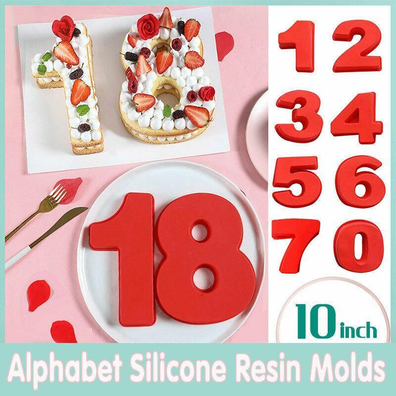 10 Inch Silicone Number Cake Mould Birthday Baking Pan Fondant Tools - 7
