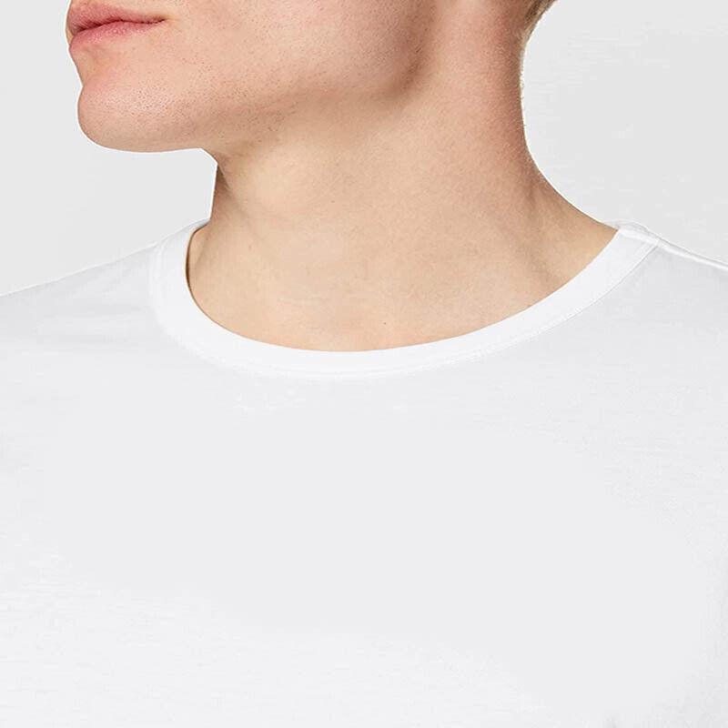 Men T-shirt Plain Blank Heavy Cotton Basic Tee Short Sleeve Large S - 5XL White - XL