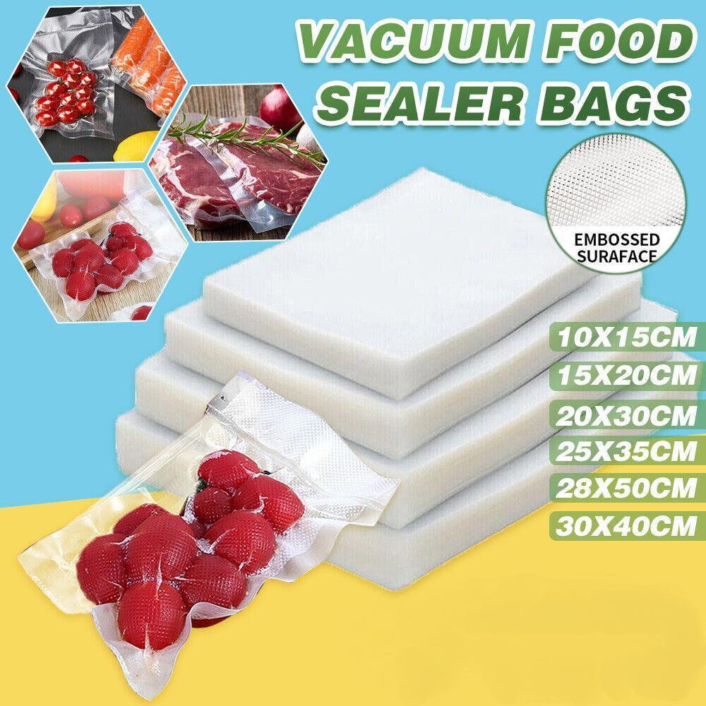 100pcs Vacuum Food Sealer Bags Precut BPA Free Commercial Grade Storage Saver - 25x35cm