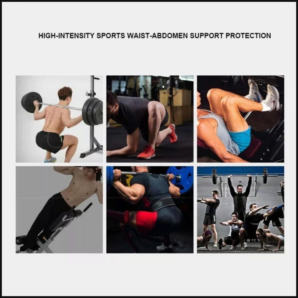 Fitness Weight Lifting Belt Barbell Dumbell Training Back Support Men Women M - Red-M