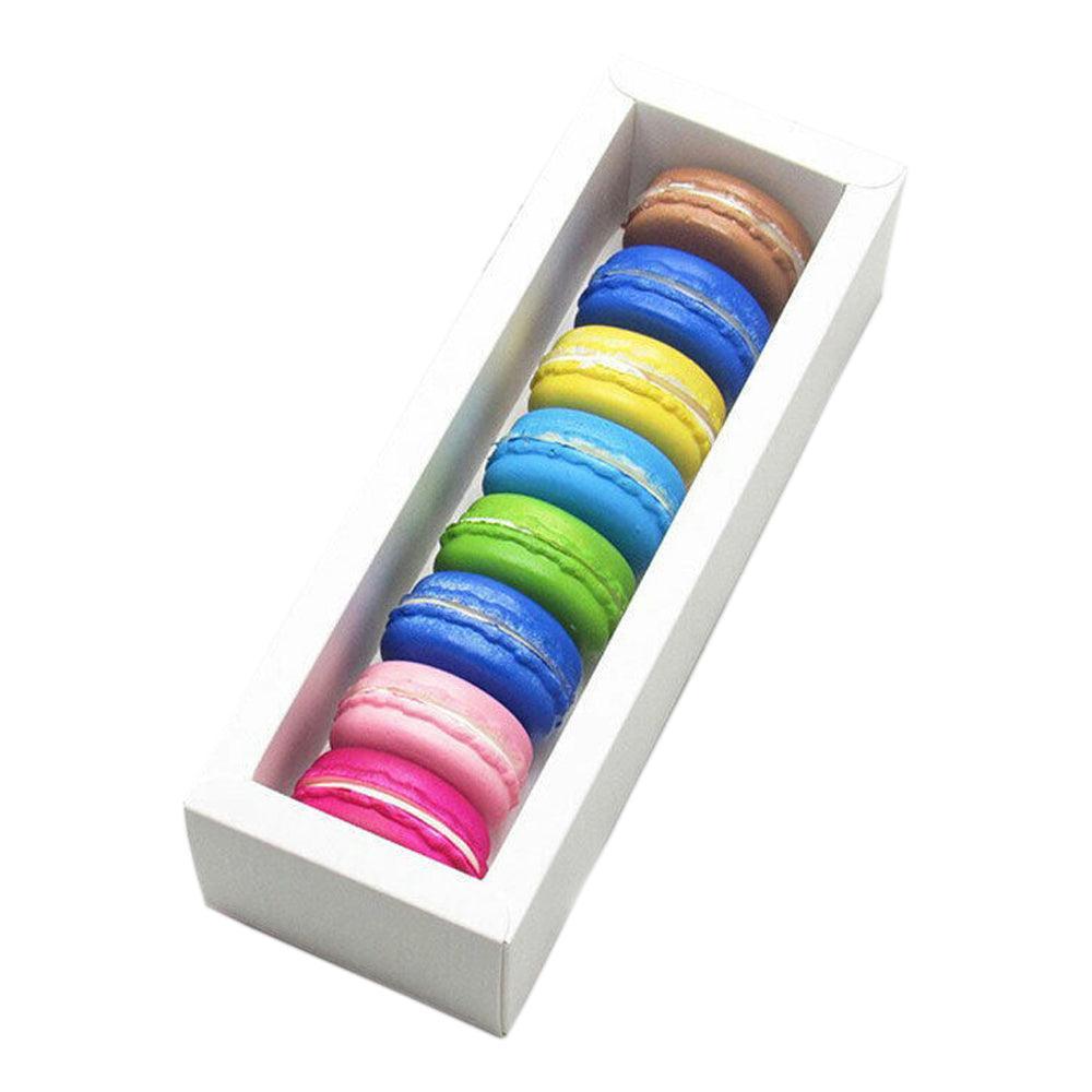 25Pcs White/Kraft Macaron Boxes 8/16 Hold Rectangular Favour Bomboniere Cookie - Kraft 16 Hold