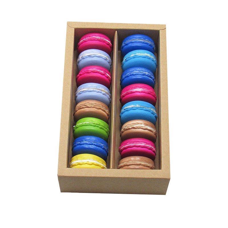 25Pcs White/Kraft Macaron Boxes 8/16 Hold Rectangular Favour Bomboniere Cookie - Kraft 16 Hold