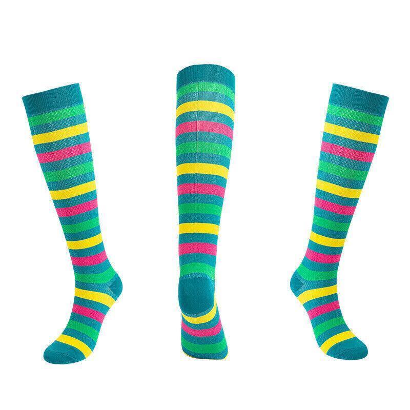 S/M Size Compression Socks Women Men Adult Medical Nursing Travel Stocking - Black Lemon