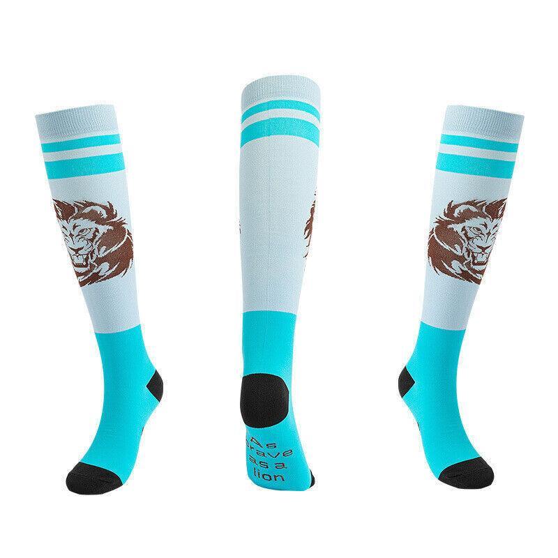 L/XL Size Compression Socks Unisex Adult Nursing Travel Stocking Sport - Green Bar
