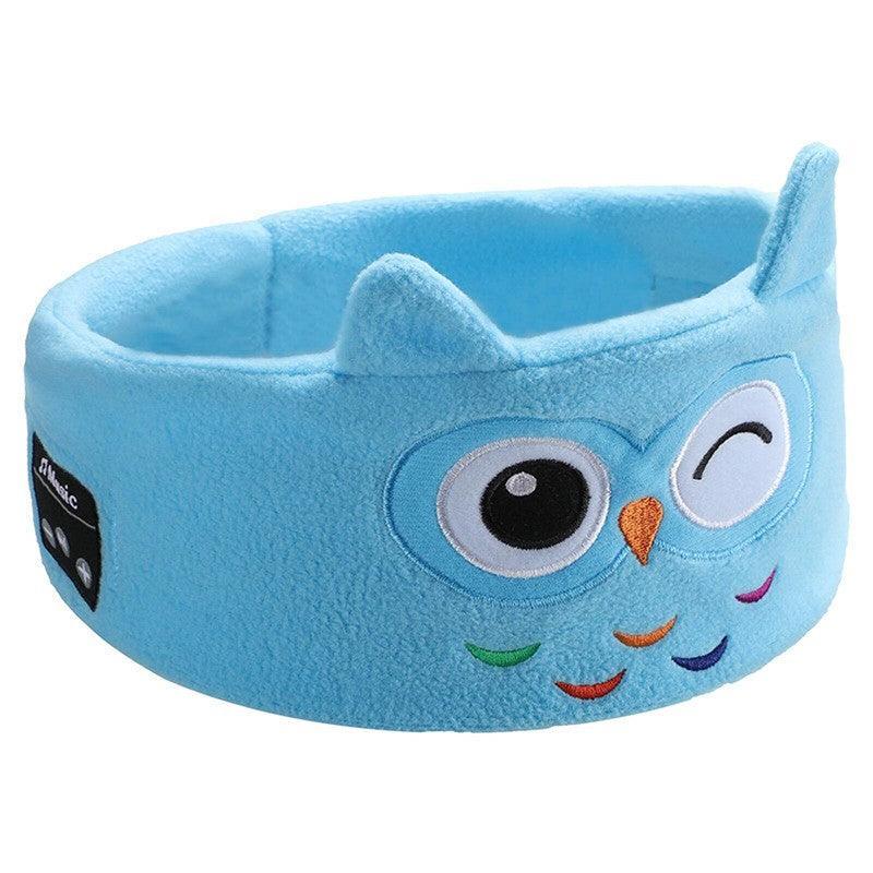 Cute Bluetooth Headband Headphones Wireless Sleep Music Mask with Mic - Orange-Cat