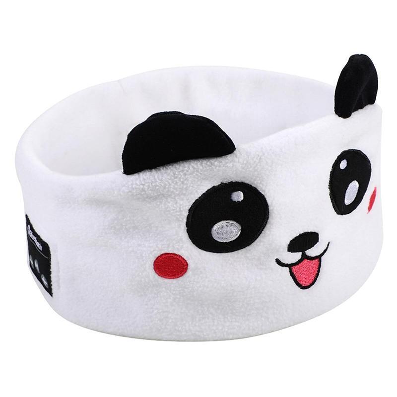 Cute Bluetooth Headband Headphones Wireless Sleep Music Mask with Mic - Orange-Cat