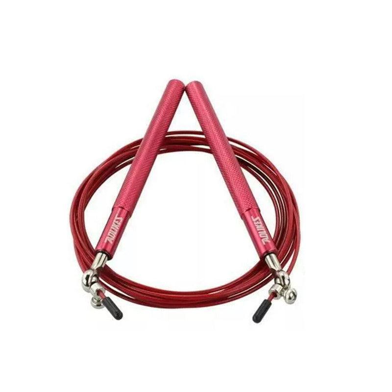 Aolikes Adjustable High Speed Steel Skipping Jump Rope Dual Bearings Gym Boxing - Black