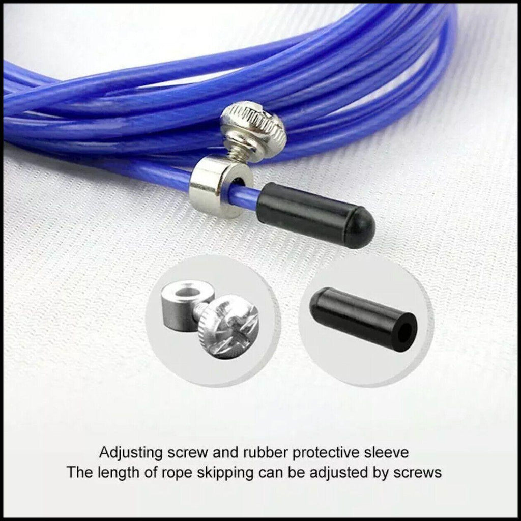 Aolikes Adjustable High Speed Steel Skipping Jump Rope Dual Bearings Gym Boxing - Green