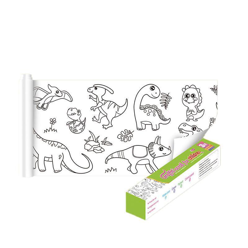 3M DIY Colouring Paper Roll with 12 Colour Pencils Cartoon Doodle Set - Lovely princess(With 12PCS Colored Pencils)