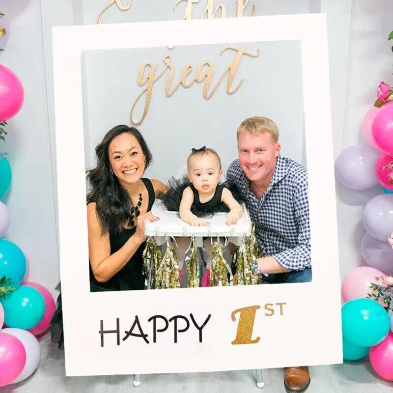 1Th 18Th-60Th Photo Booth Props Picture Frame Wedding Birthday Party Decoration - Happy 1ST