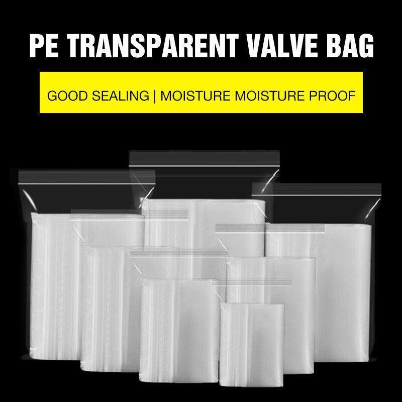 100PCS 100micron Bulk Clear Resealable PE Plastic Zip Bags - 5*7CM
