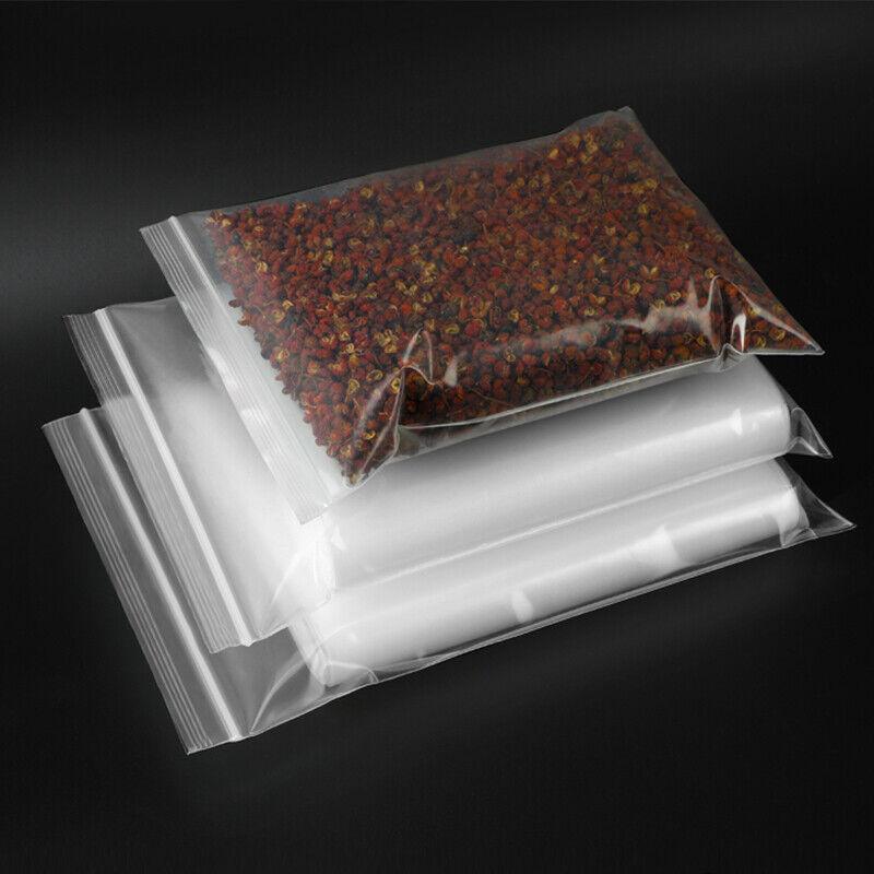 100PCS 100micron Bulk Clear Resealable PE Plastic Zip Bags - 11*16CM