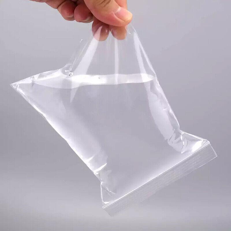 100PCS 100micron Bulk Clear Resealable PE Plastic Zip Bags - 15*22CM