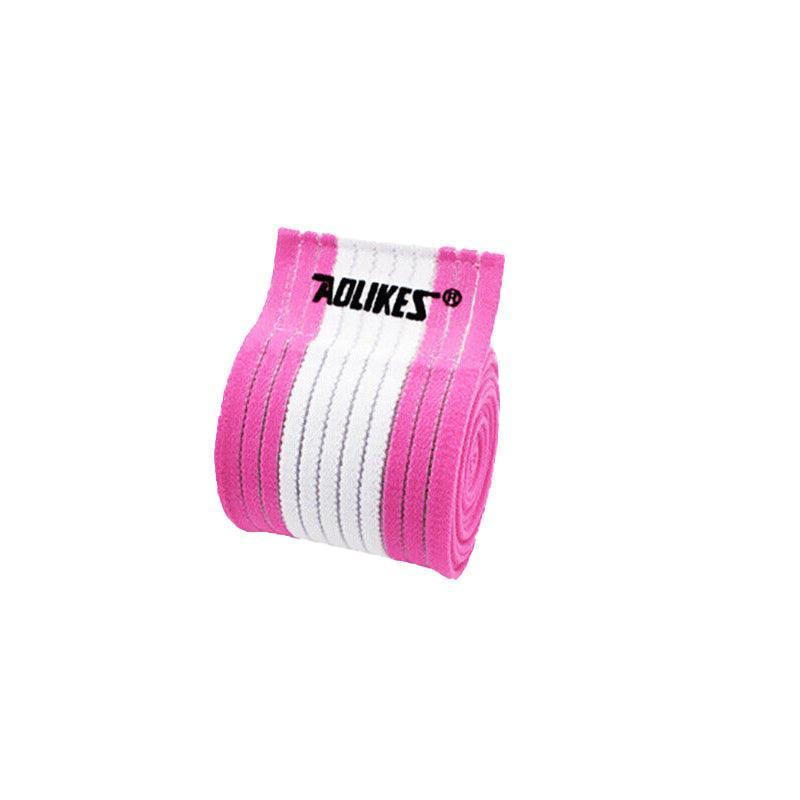 Sports Gym Bandage Wrap Compression Strap Wrist Knee Leg Ankle Elbow Band 180Cm - White+Grey