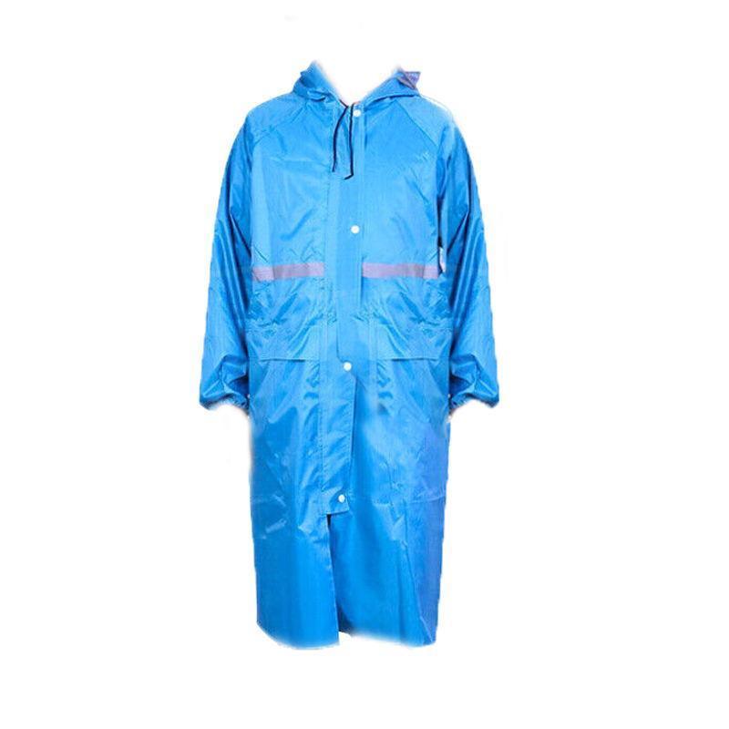 Unisex Waterproof Raincoat 2XL Size Lightweight Hooded Long Work Outdoor Overcoat - Yellow